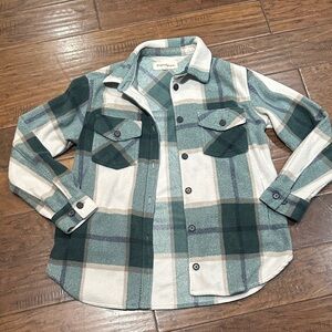 Women's Green Plaid Button Down Shirt